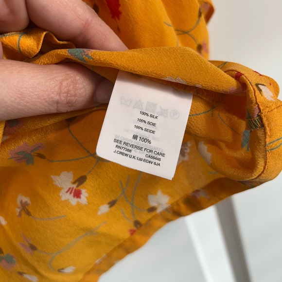 Madewell Floral Yellow Women's Silk Top - Picture 5 of 6
